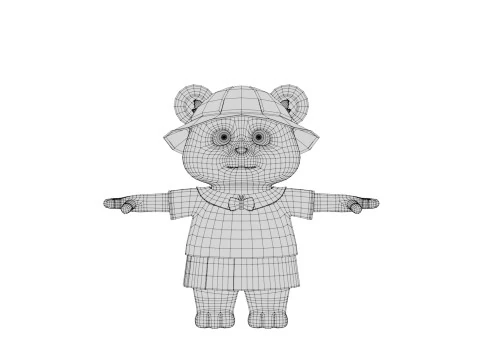 Rigged Cartoon Panda 3D Model