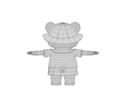 Rigged Cartoon Panda 3D Модель