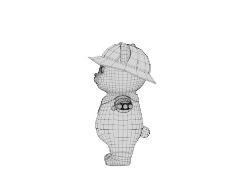Rigged Cartoon Panda 3D Модель