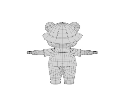 Rigged Cartoon Panda 3D Model