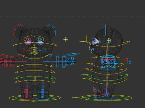 Rigged Cartoon Panda 3D Model