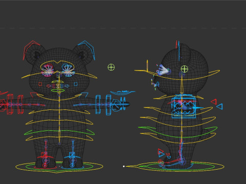 Rigged Cartoon Panda 3Dモデル