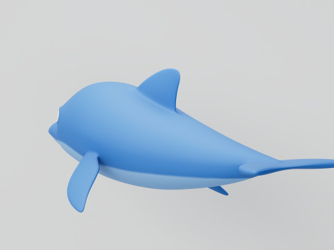 Rigged Cartoon Dolphin 3D Модель