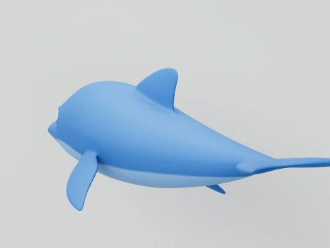 Rigged Cartoon Dolphin 3D Model