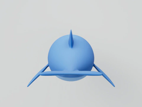 Rigged Cartoon Dolphin 3D Model