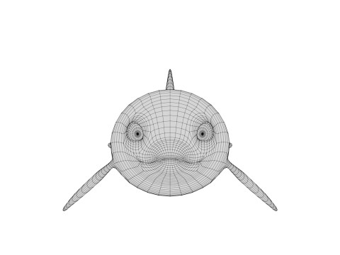 Rigged Cartoon Dolphin 3D Модель