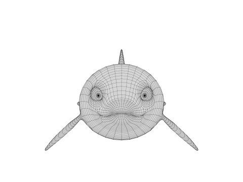 Rigged Cartoon Dolphin 3D Model