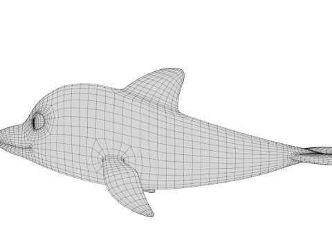 Rigged Cartoon Dolphin 3D Модель
