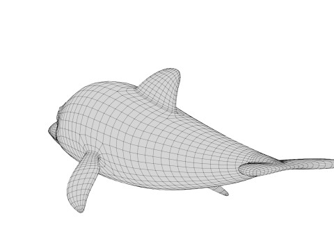 Rigged Cartoon Dolphin 3D Модель