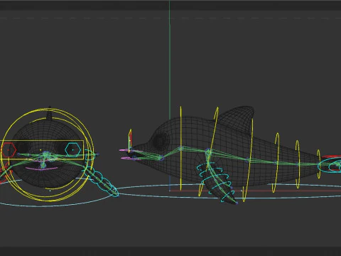 Rigged Cartoon Dolphin 3D Model