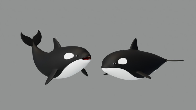 Rigged Cartoon Killer Whale Modèle 3D .c4d .max .obj .3ds .fbx .stl .blend 