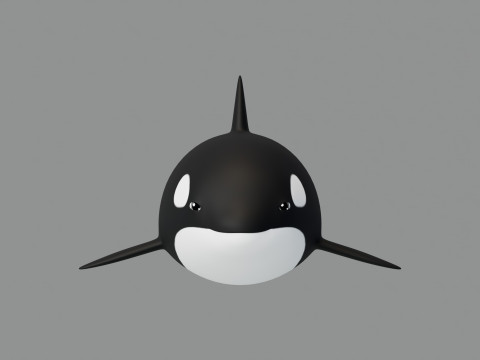 Rigged Cartoon Killer Whale Modèle 3D