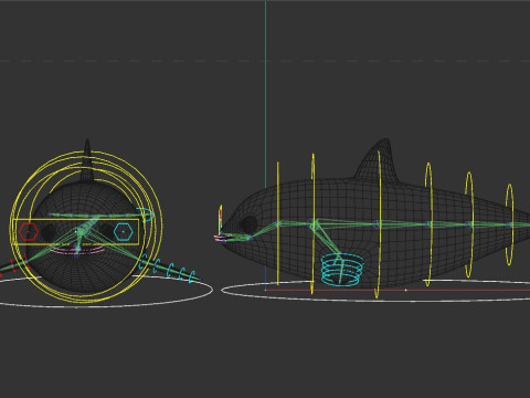 Rigged Cartoon Killer Whale Modèle 3D