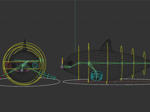 Rigged Cartoon Killer Whale 3D Model