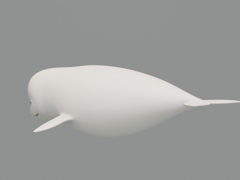 Rigged Cartoon Beluga Whale 3D 模型