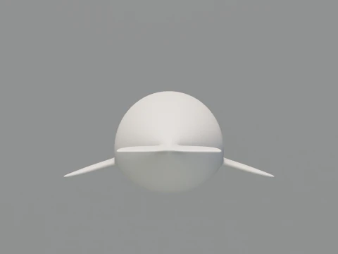 Rigged Cartoon Beluga Whale 3D Model