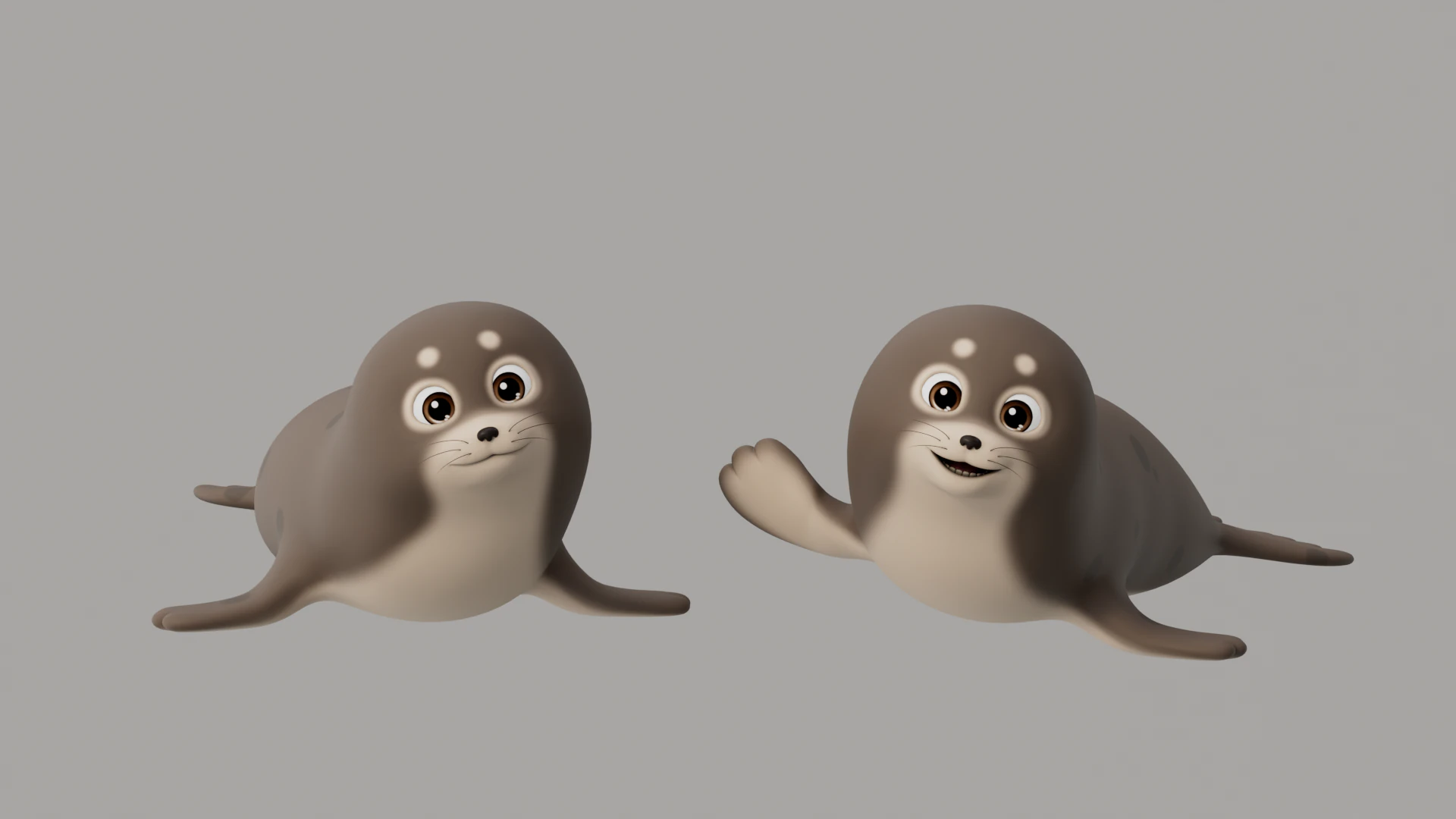 Rigged Cartoon Seal 3D Model .c4d .max .obj .3ds .fbx .stl .blend