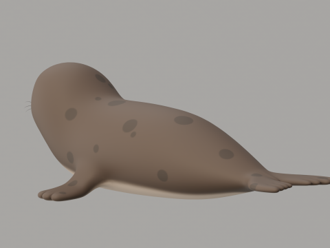 Rigged Cartoon Seal 3D Модель