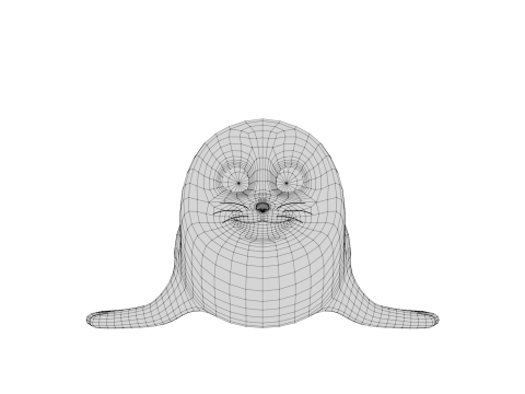 Rigged Cartoon Seal 3D Модель