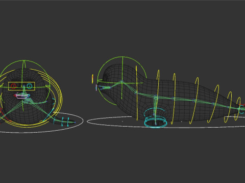 Rigged Cartoon Seal 3D Модель