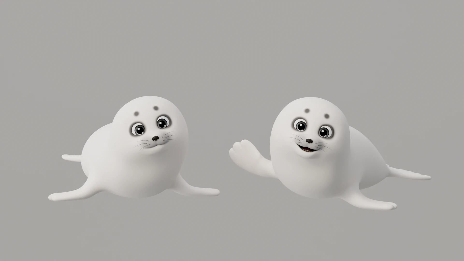 Rigged Cartoon Seal 3D Model .c4d .max .obj .3ds .fbx .stl .blend 