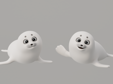 Rigged Cartoon Seal 3Dモデル