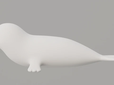 Rigged Cartoon Seal 3D Model