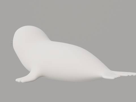 Rigged Cartoon Seal 3D Модель