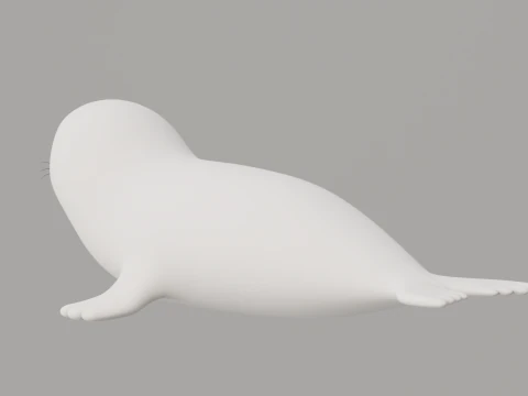 Rigged Cartoon Seal 3D Model
