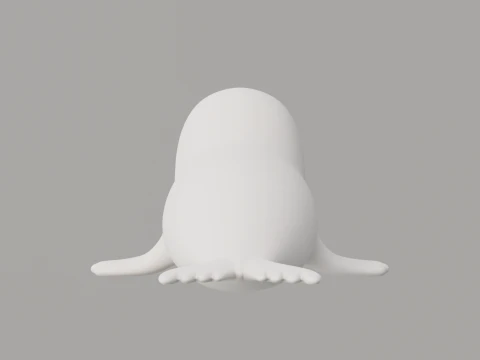 Rigged Cartoon Seal 3D Model