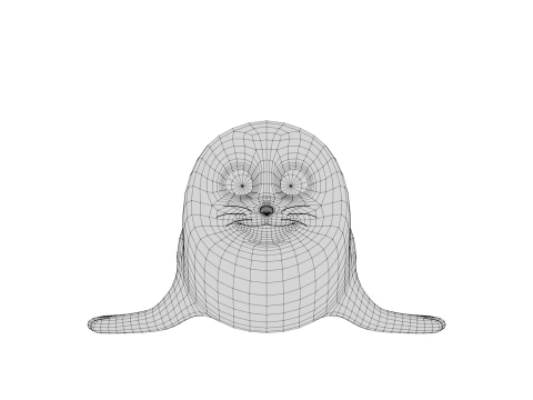 Rigged Cartoon Seal 3D Model