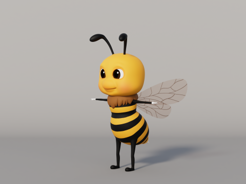 Rigged Cartoon Bee 3D 模型
