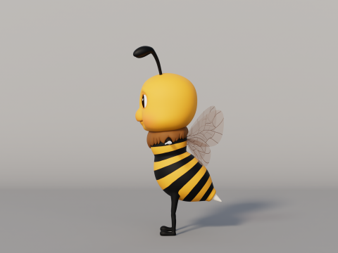 Rigged Cartoon Bee 3D 模型