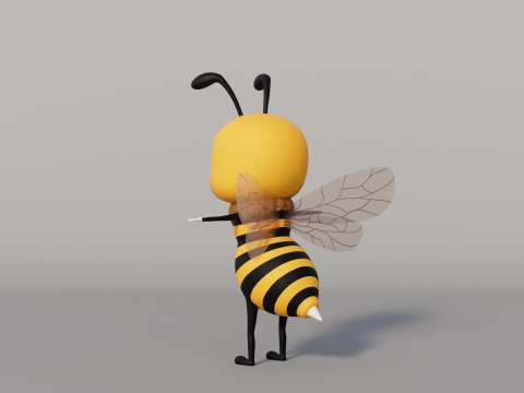 Rigged Cartoon Bee 3D 模型
