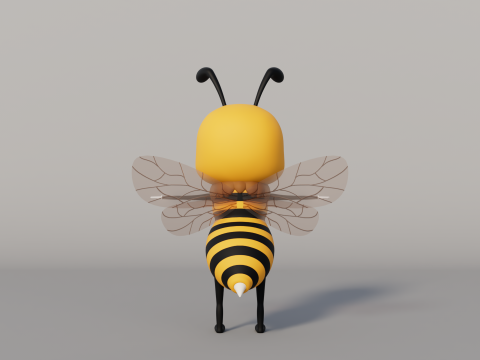 Rigged Cartoon Bee 3D 模型