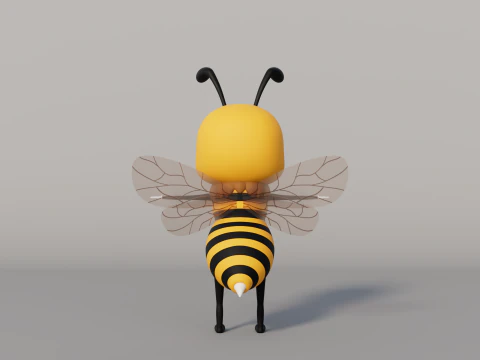 Lebah Kartun yang Dicurangi Model 3D