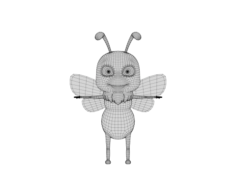 Rigged Cartoon Bee 3D 模型