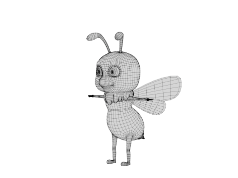 Rigged Cartoon Bee 3D 模型