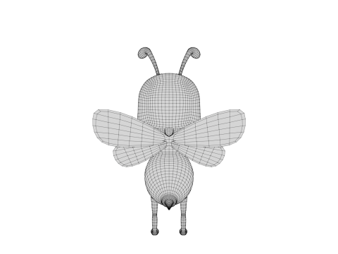 Rigged Cartoon Bee 3D 模型