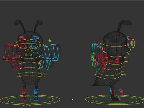 Rigged Cartoon Bee 3D 模型