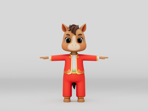 Rigged Cartoon Horse 3D 모델