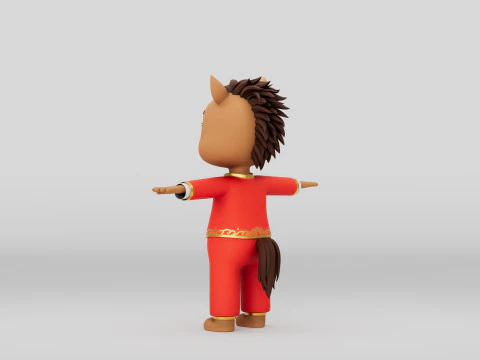 Rigged Cartoon Horse 3D Model