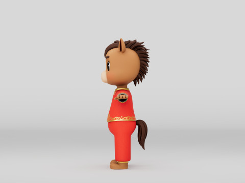 Rigged Cartoon Horse 3D 모델