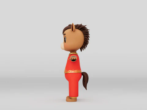 Rigged Cartoon Horse 3D Model