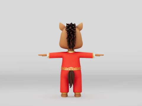 Rigged Cartoon Horse 3D Model
