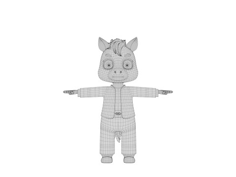 Rigged Cartoon Horse 3D 모델