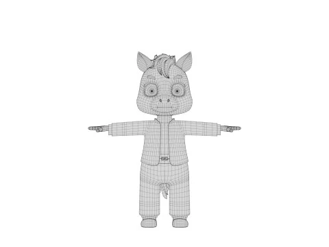 Rigged Cartoon Horse 3D Model