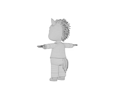 Rigged Cartoon Horse 3D Model