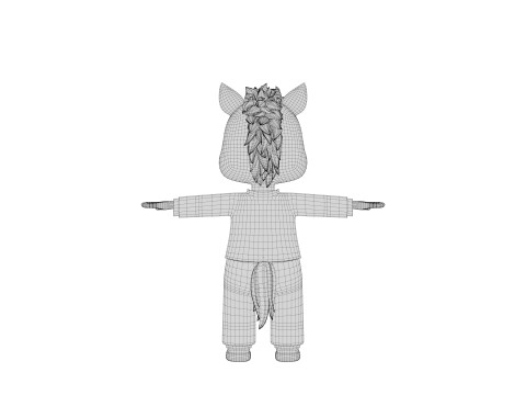 Rigged Cartoon Horse 3D 모델