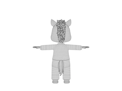 Rigged Cartoon Horse 3D Model